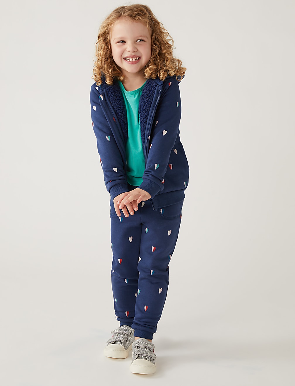 Cotton Rich Heart Print Joggers