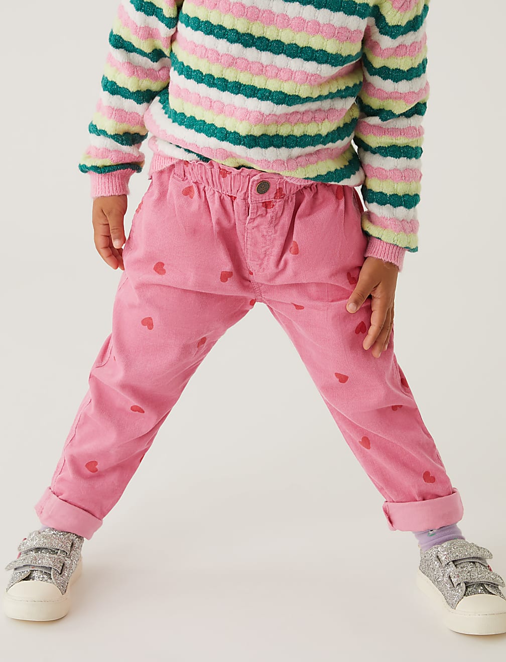 Pure Cotton Heart Print Trousers