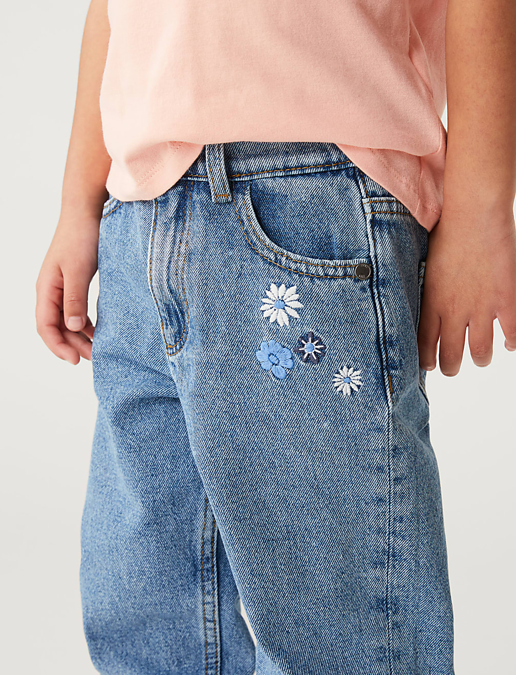 Mom Denim Floral Jeans
