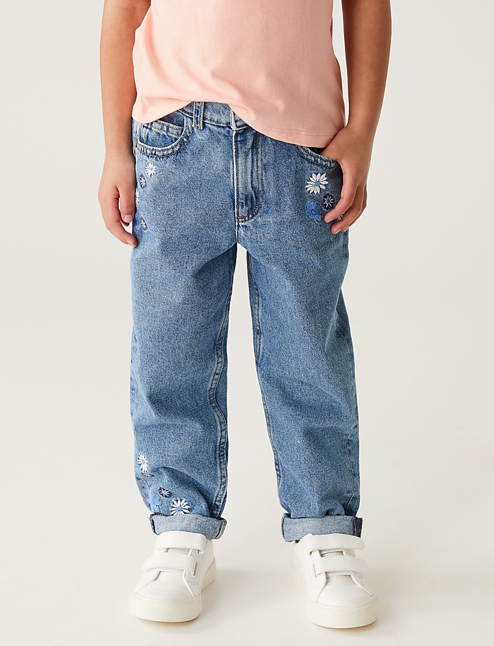 Mom Denim Floral Jeans