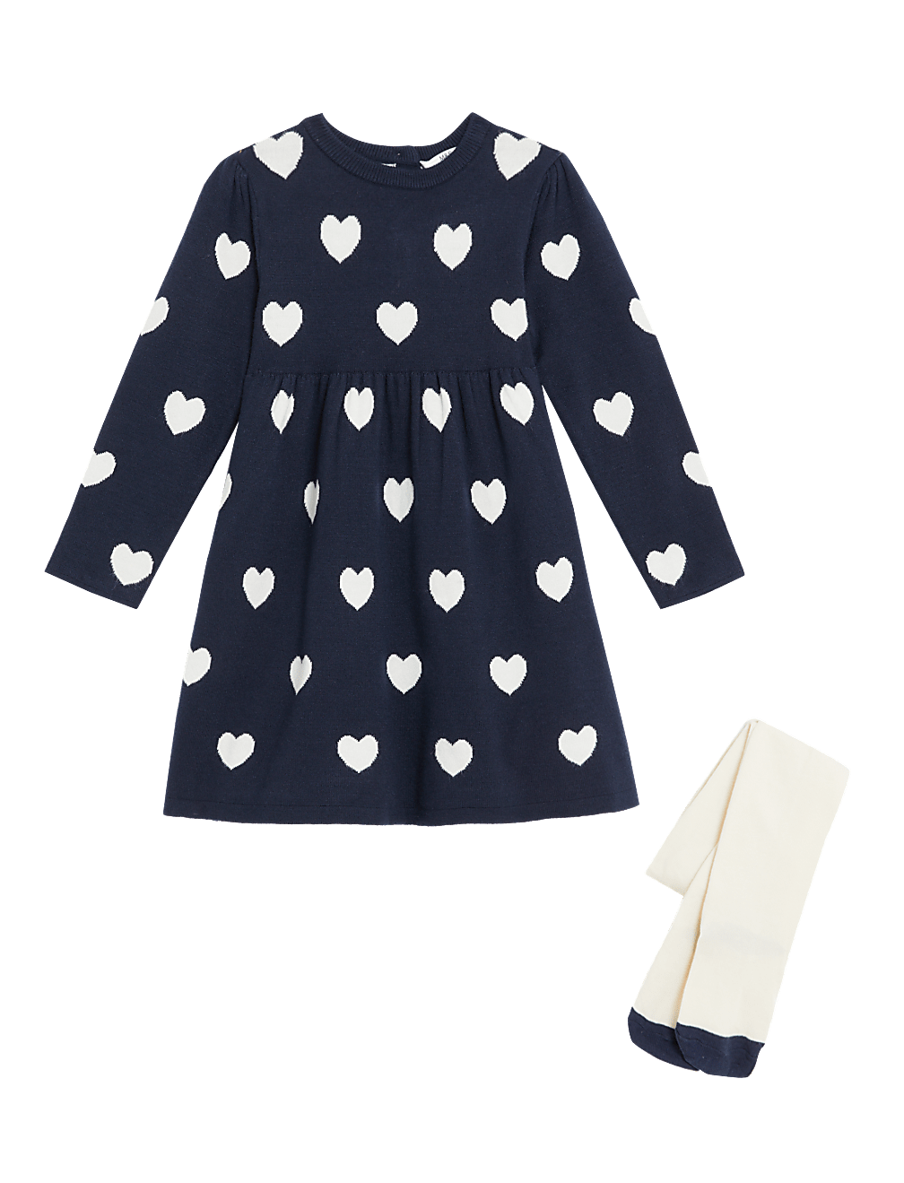 Knitted Dress & Tights Outfit
