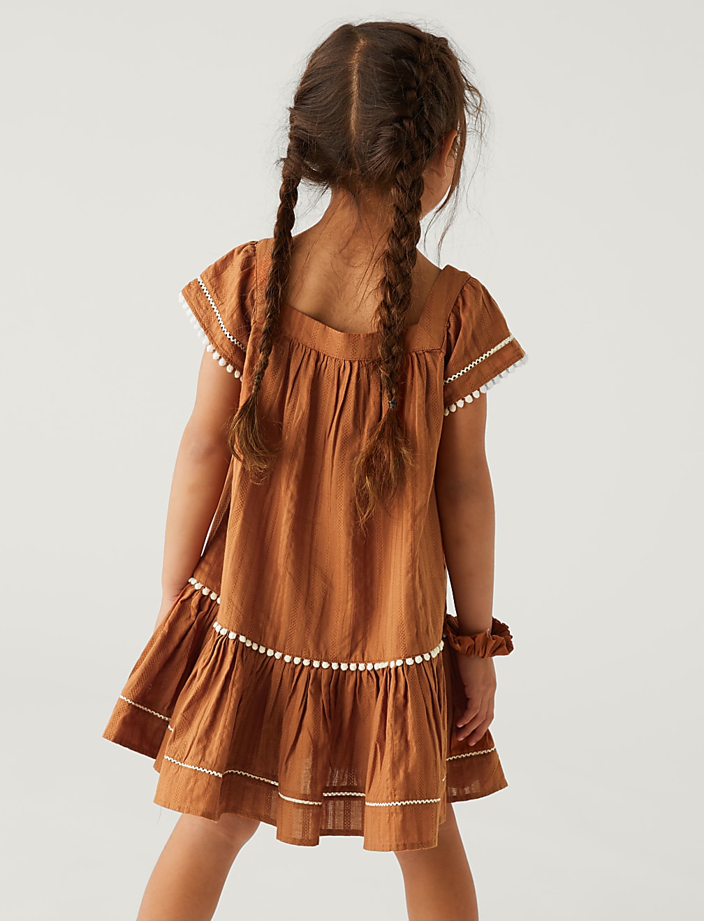 2pc Pure Cotton Dress and Scrunchie Outfit (2-8 Yrs)