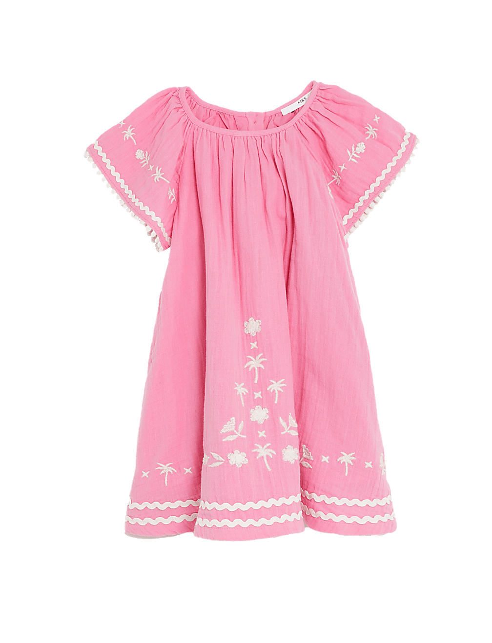 Pure Cotton Embroidered Dress (2-8 Yrs)