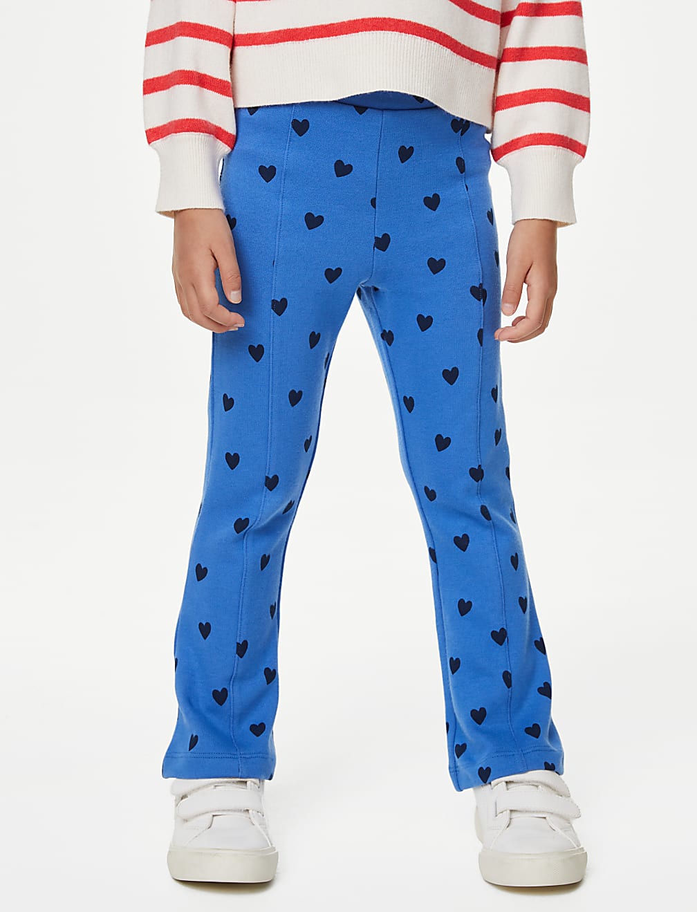 Cotton Rich Heart Print Flared Leggings (2-8 Yrs)