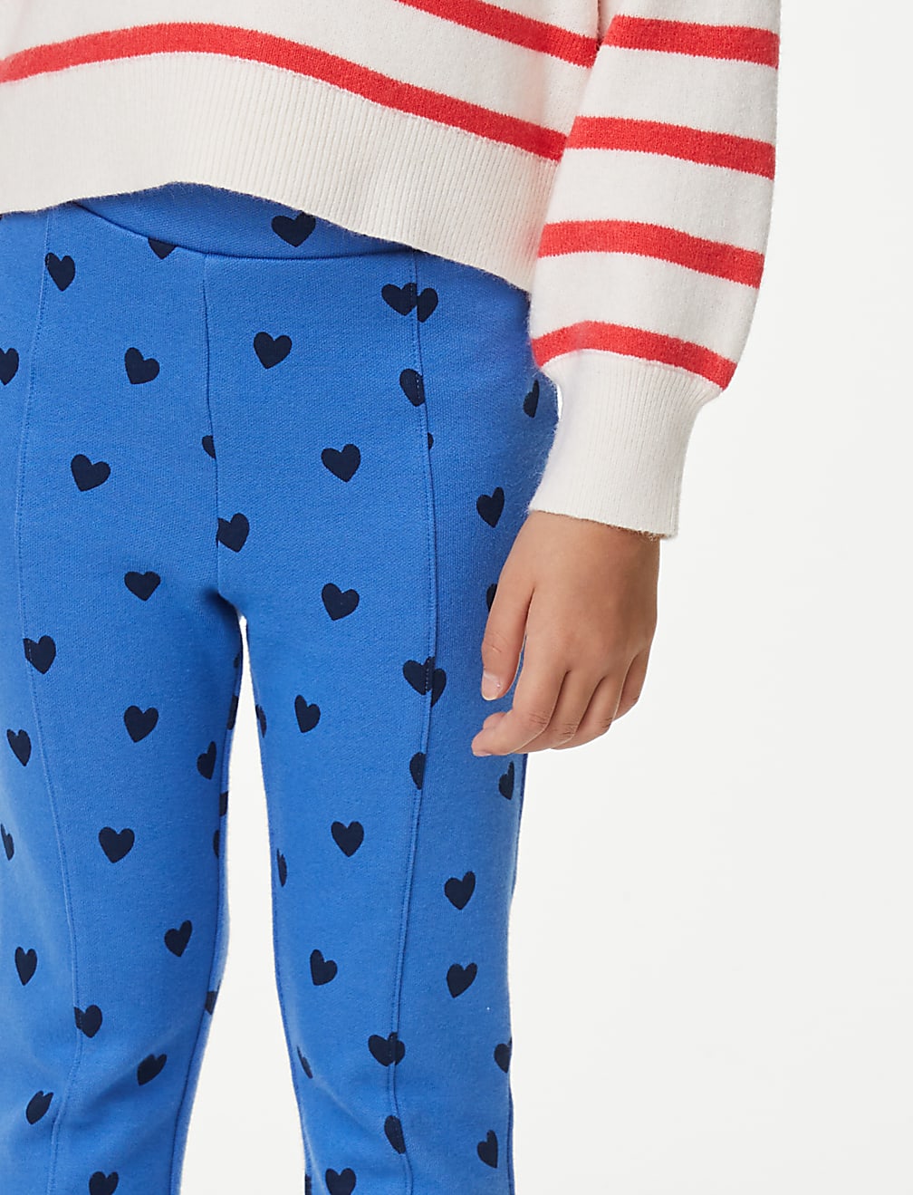 Cotton Rich Heart Print Flared Leggings (2-8 Yrs)