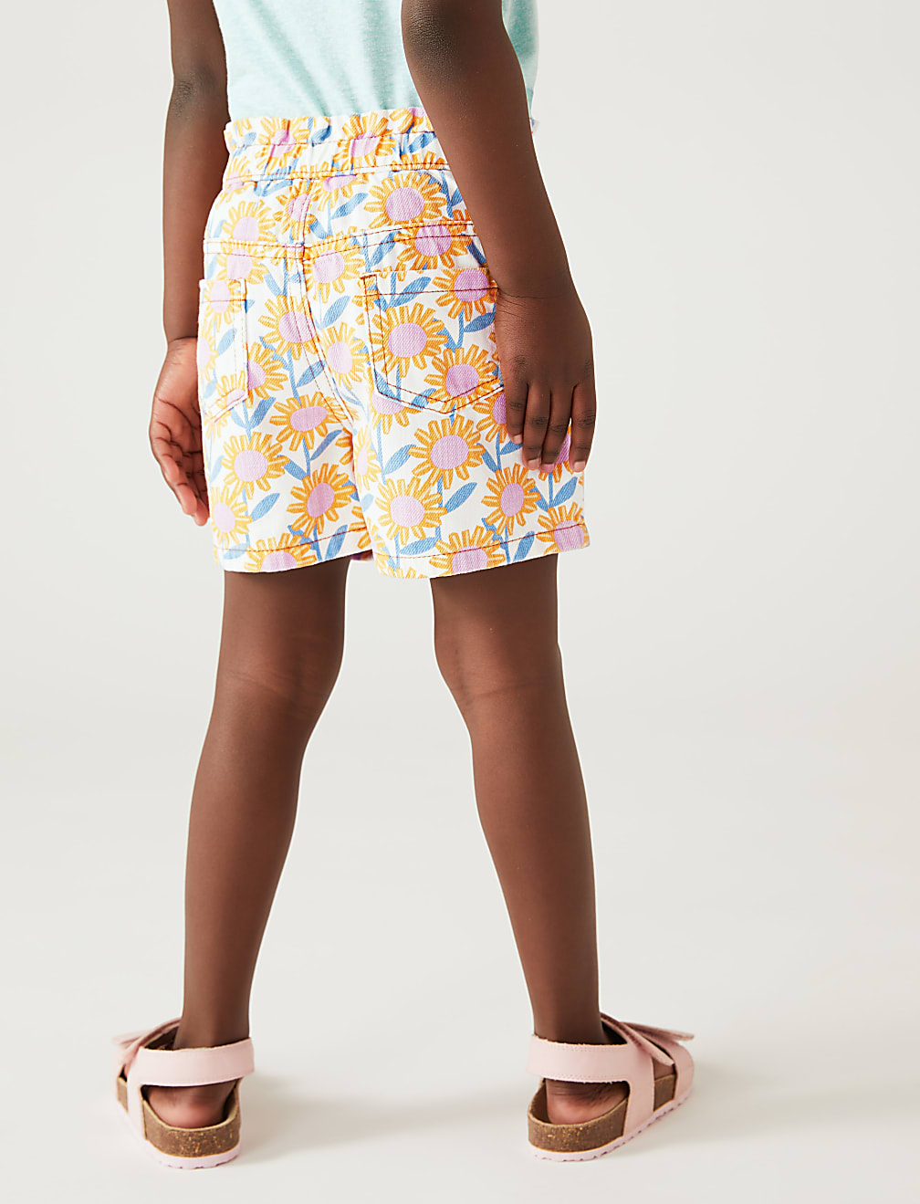 Denim Floral Shorts