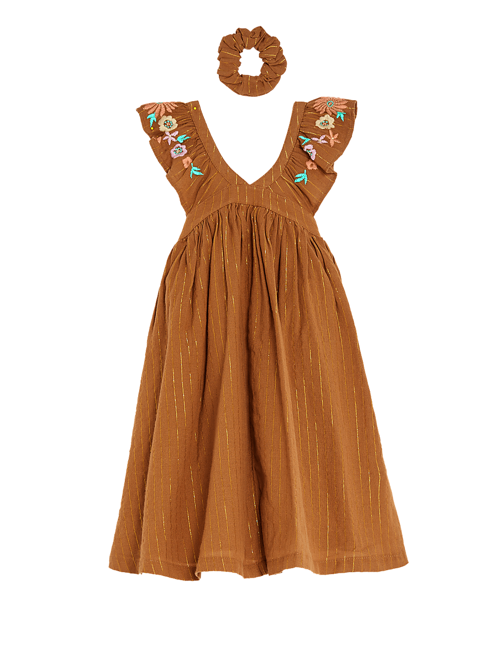 Pure Cotton Floral Dress with Scrunchie