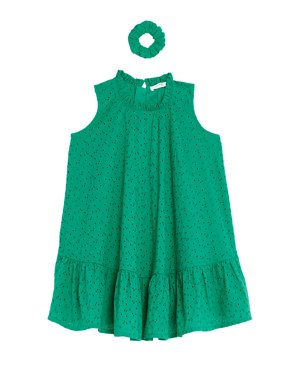 Pure Cotton Dress with Scrunchie (2-8 Yrs)