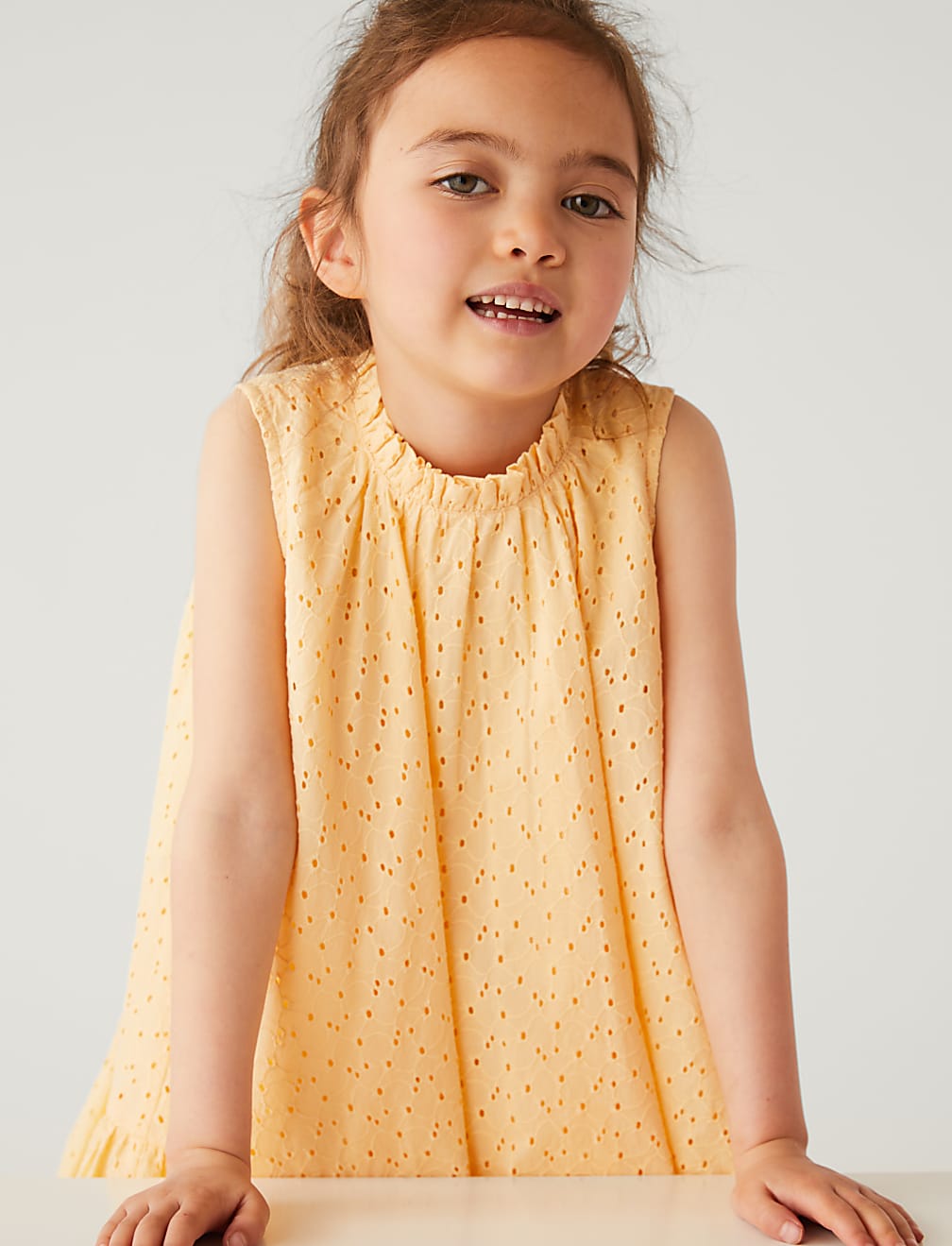 Pure Cotton Dress with Scrunchie (2-8 Yrs)