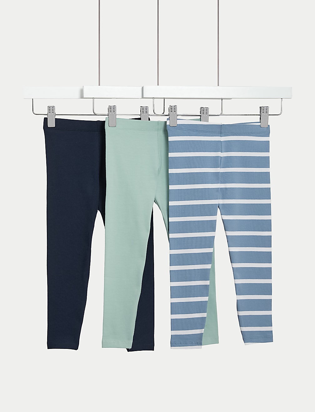 3pk Cotton Rich Patterned Leggings (2-8 Yrs)