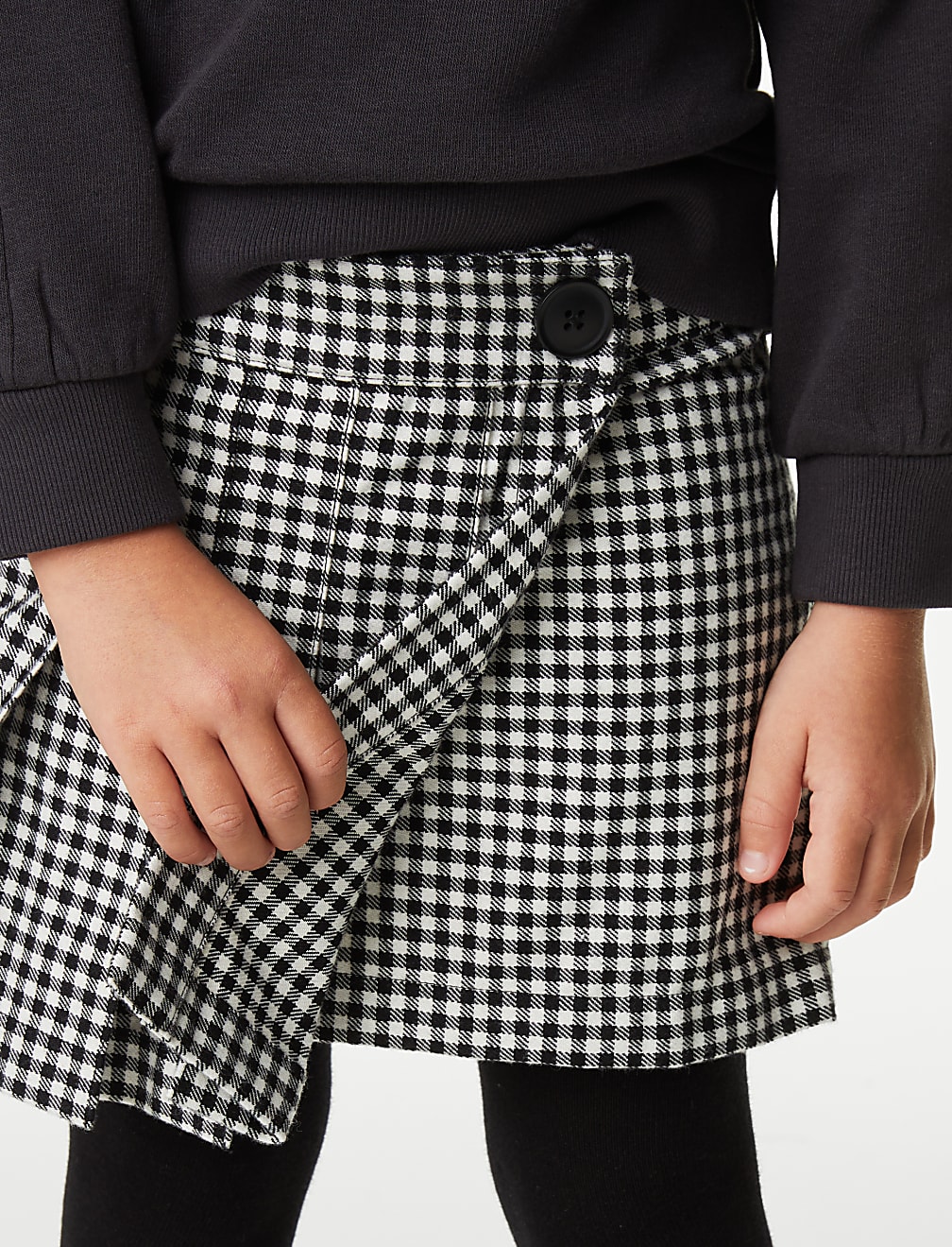Cotton Rich Gingham Skirt with Tights (2-8 Yrs)
