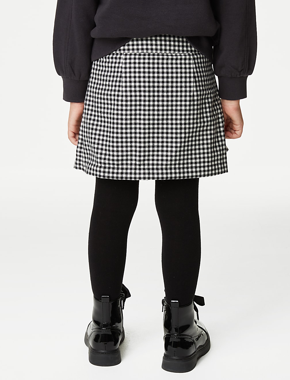 Cotton Rich Gingham Skirt with Tights (2-8 Yrs)