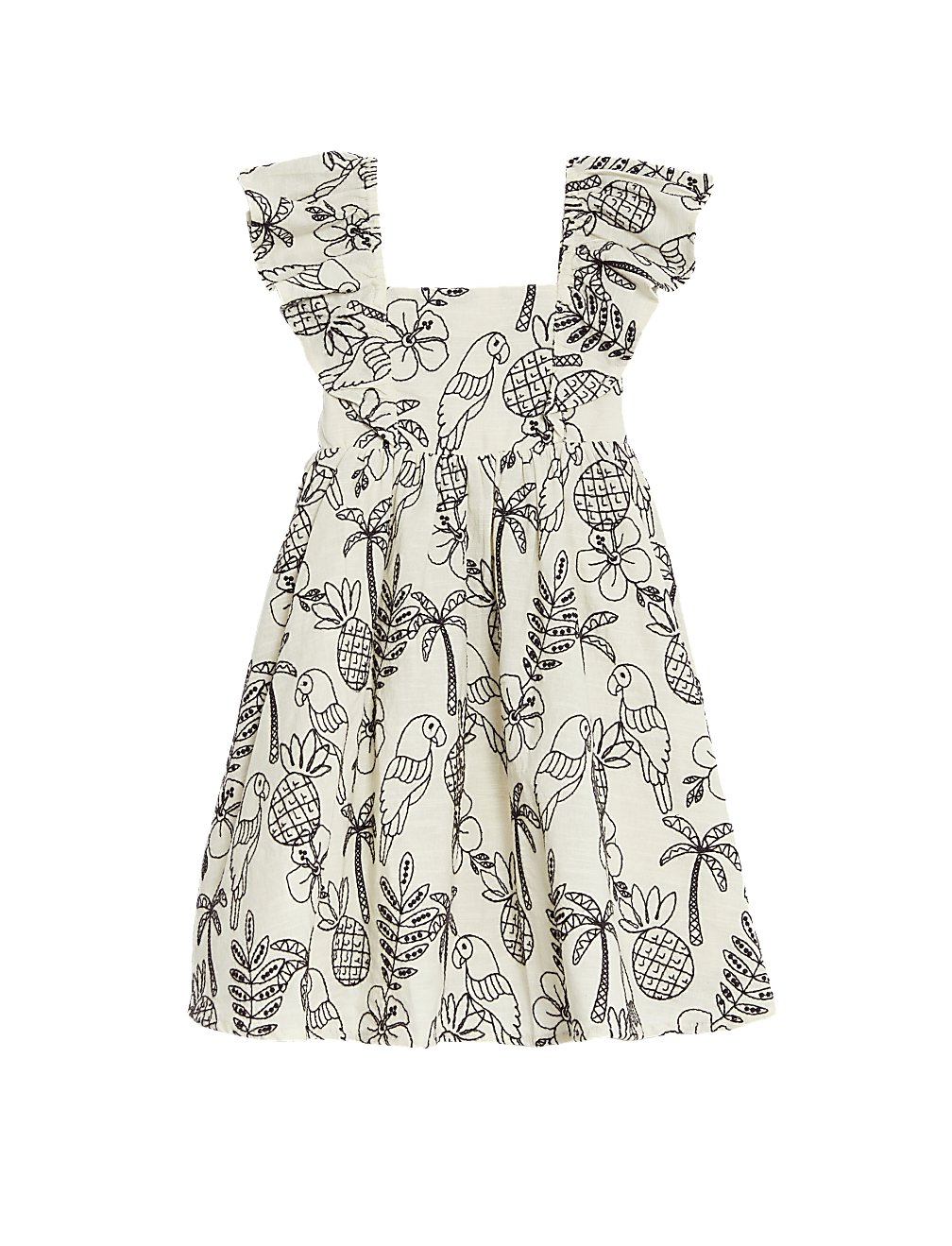 Pure Cotton Floral Embroidered Dress (2-8 Yrs)