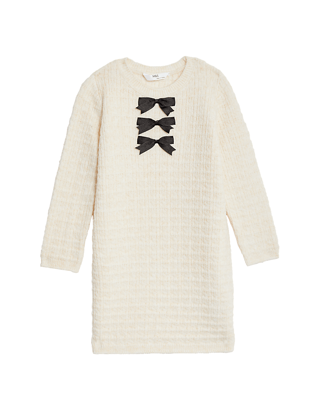 Bow Knitted Dress with Tights (2-8 Yrs)