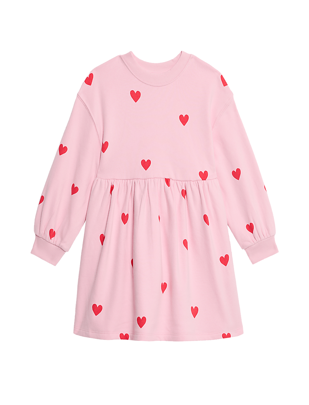 Cotton Rich Heart Jumper Dress (1-8 Yrs)