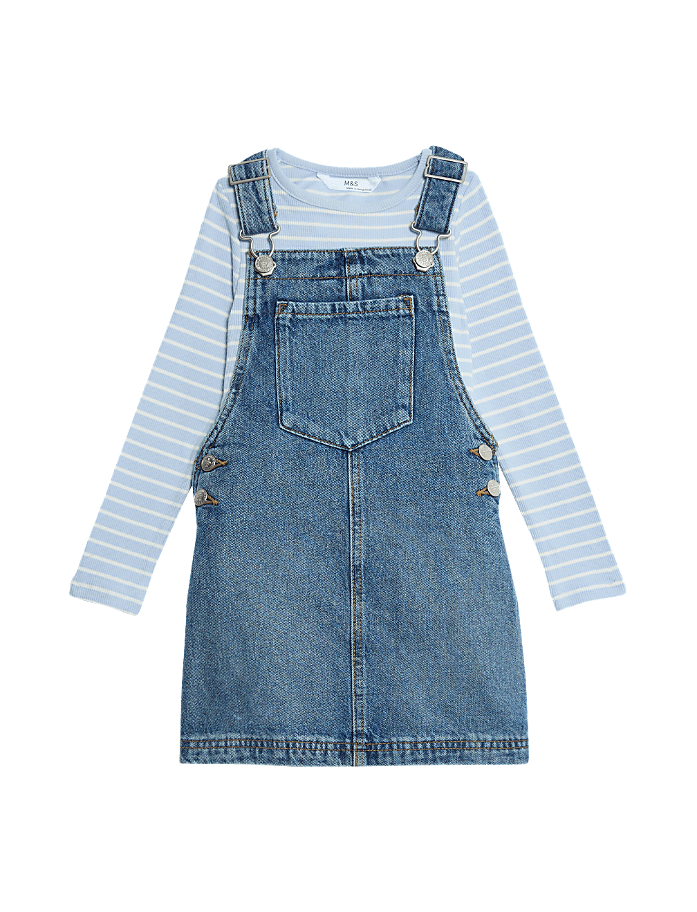 2pc Cotton Rich Denim Pinafore Outfit (2-10 Yrs)