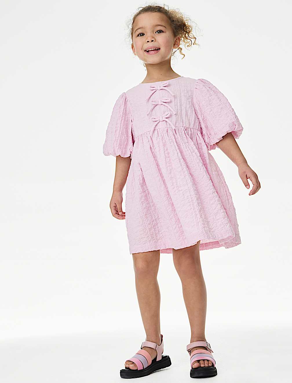 Pure Cotton Bow Dress (2-8 Yrs)