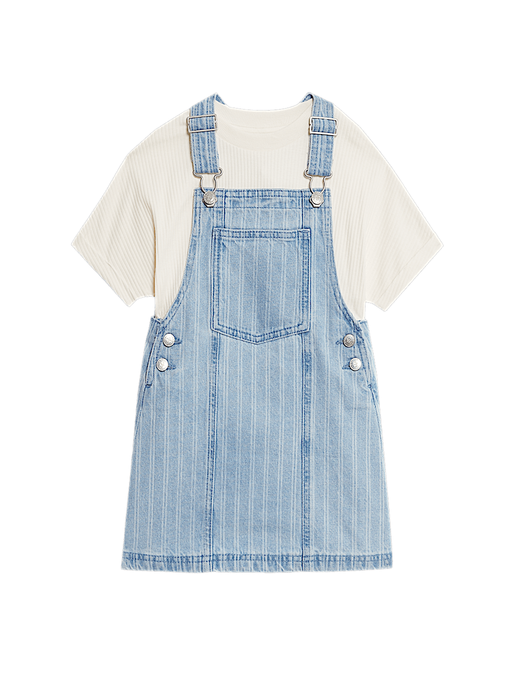 Denim Stripe Pinafore Outfit (2-8 Yrs)