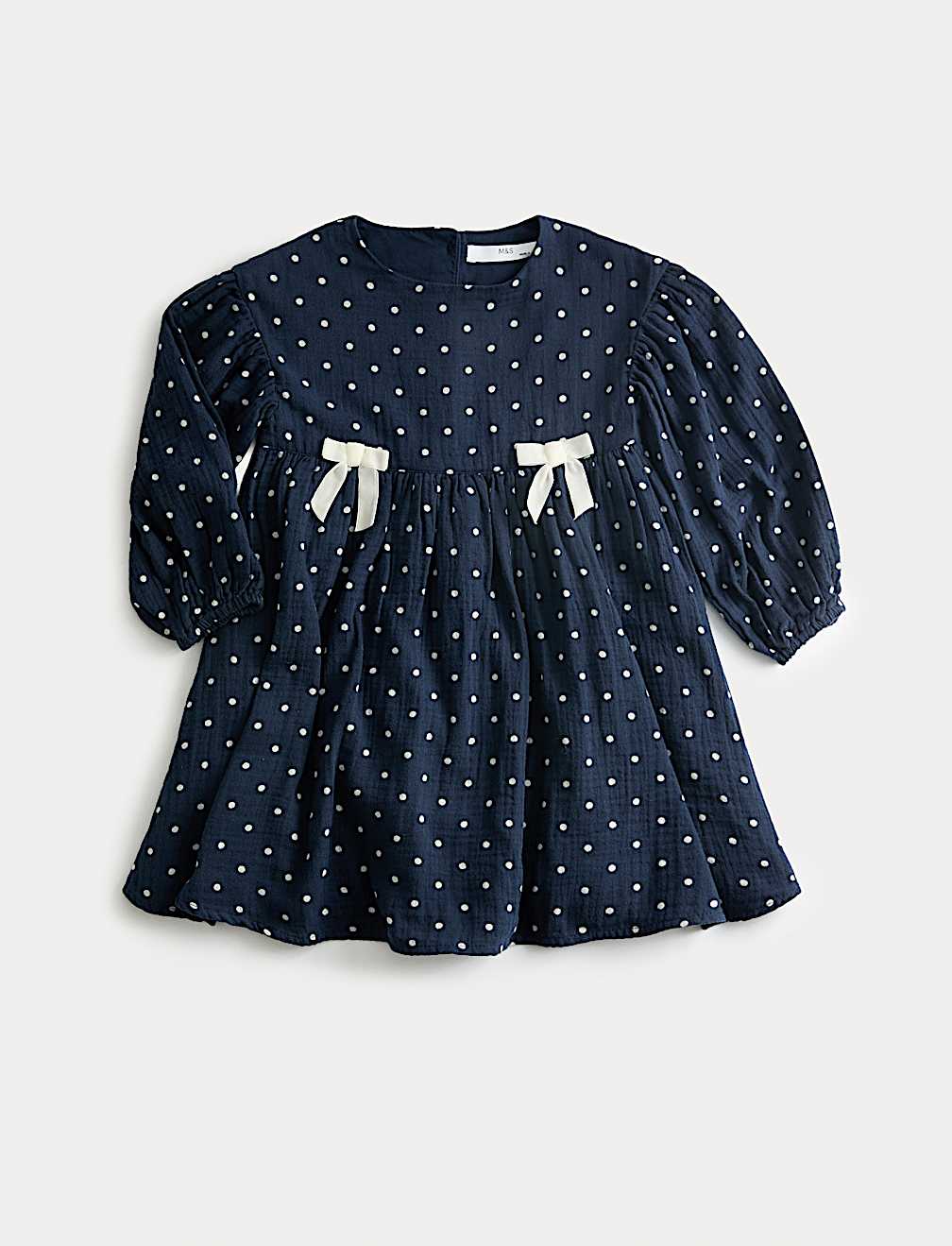 Cotton Rich Polka Dot Dress (1-8 Yrs)