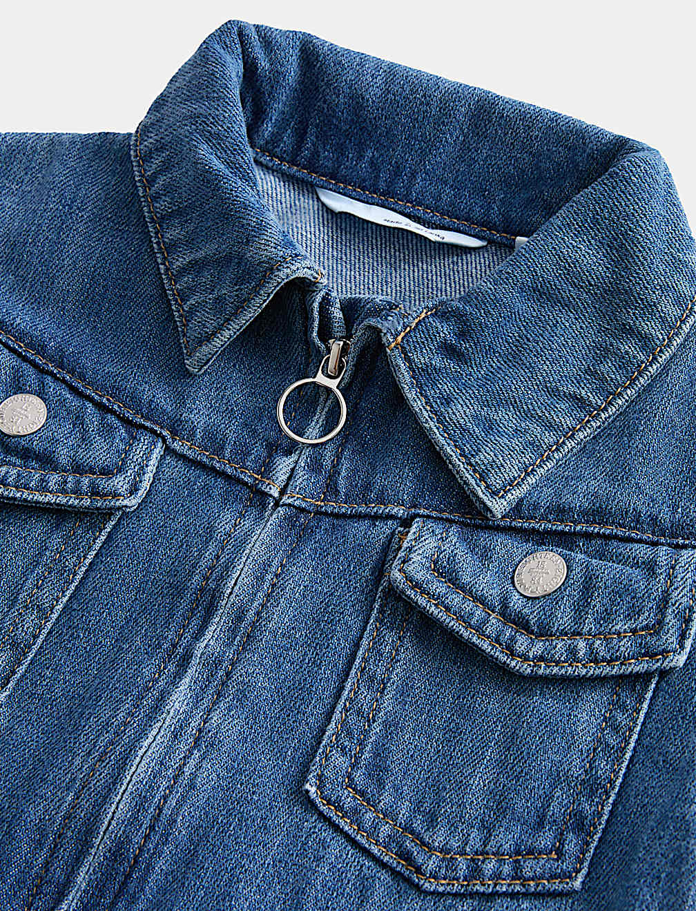 Cotton with Lyocell Denim Zip Dress (2-8 Yrs)