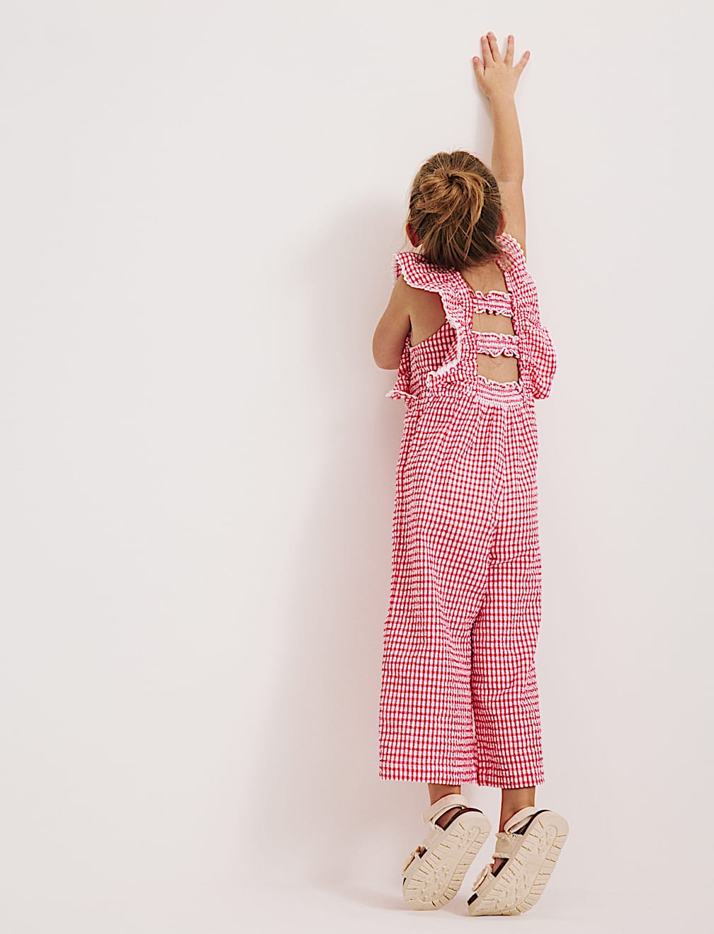 Pure Cotton Gingham Jumpsuit (2-10 Yrs)