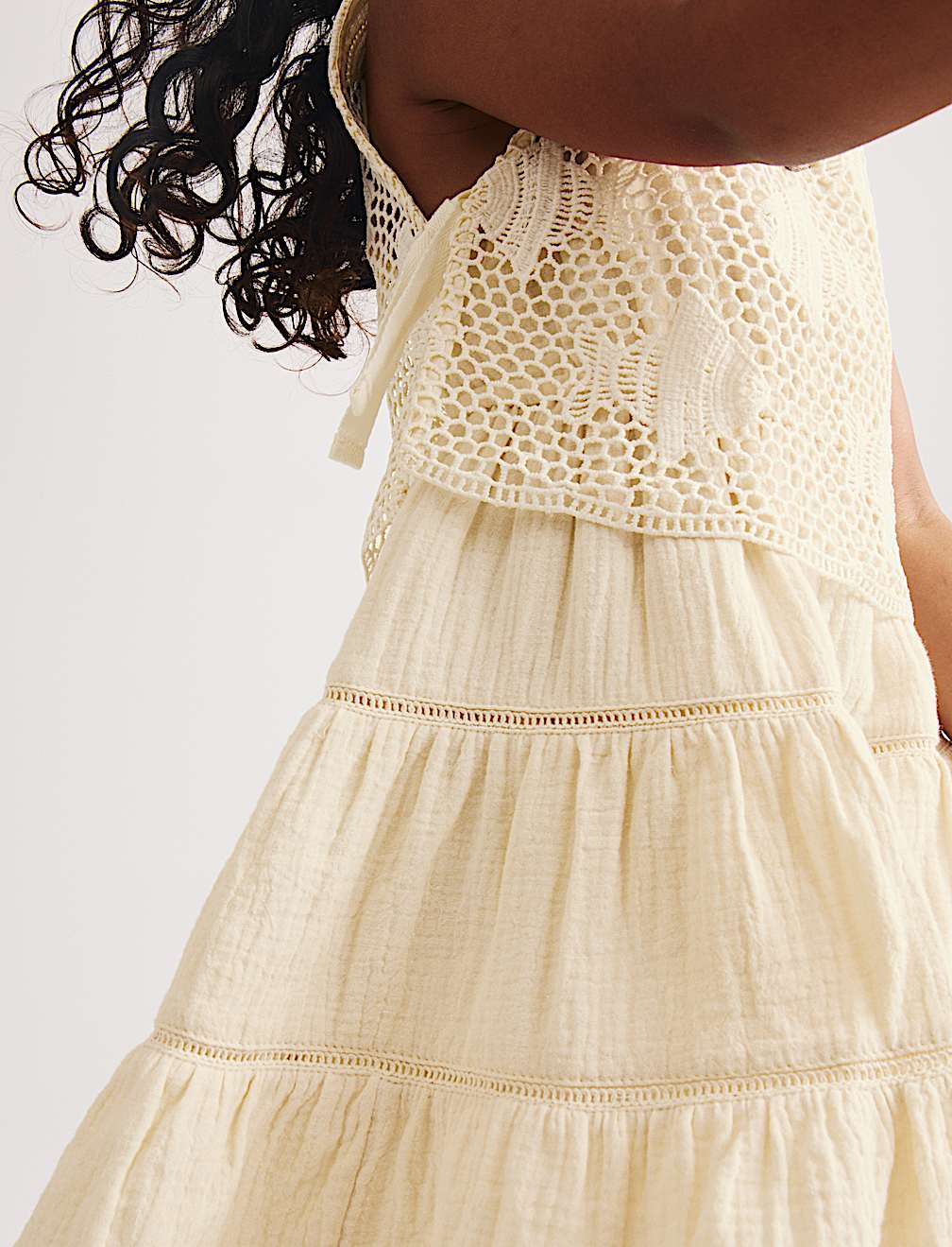 Pure Cotton Crochet Fish Sleeveless Dress (2-10 Yrs)