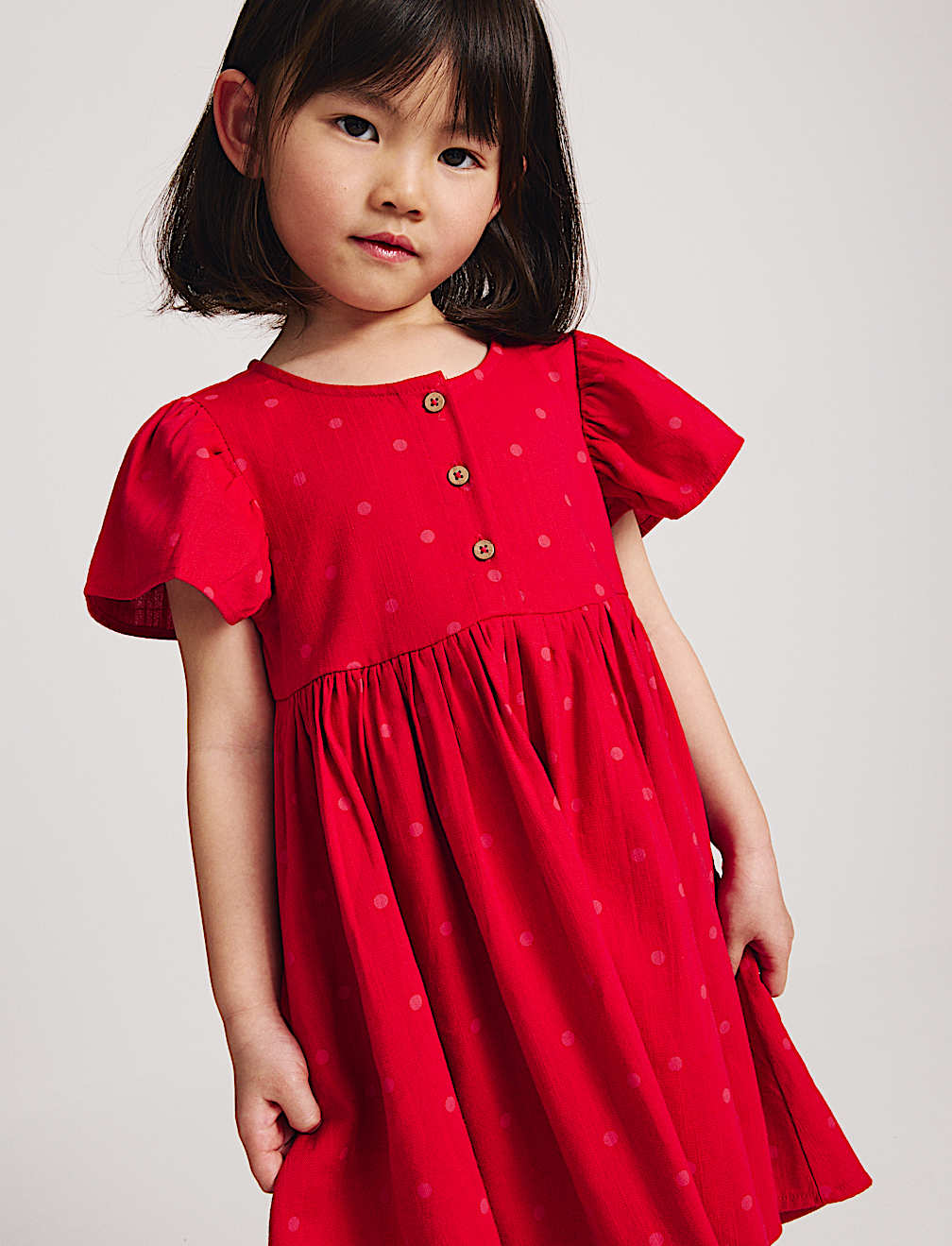 Pure Cotton Polka Dot Dress (2-10 Yrs)