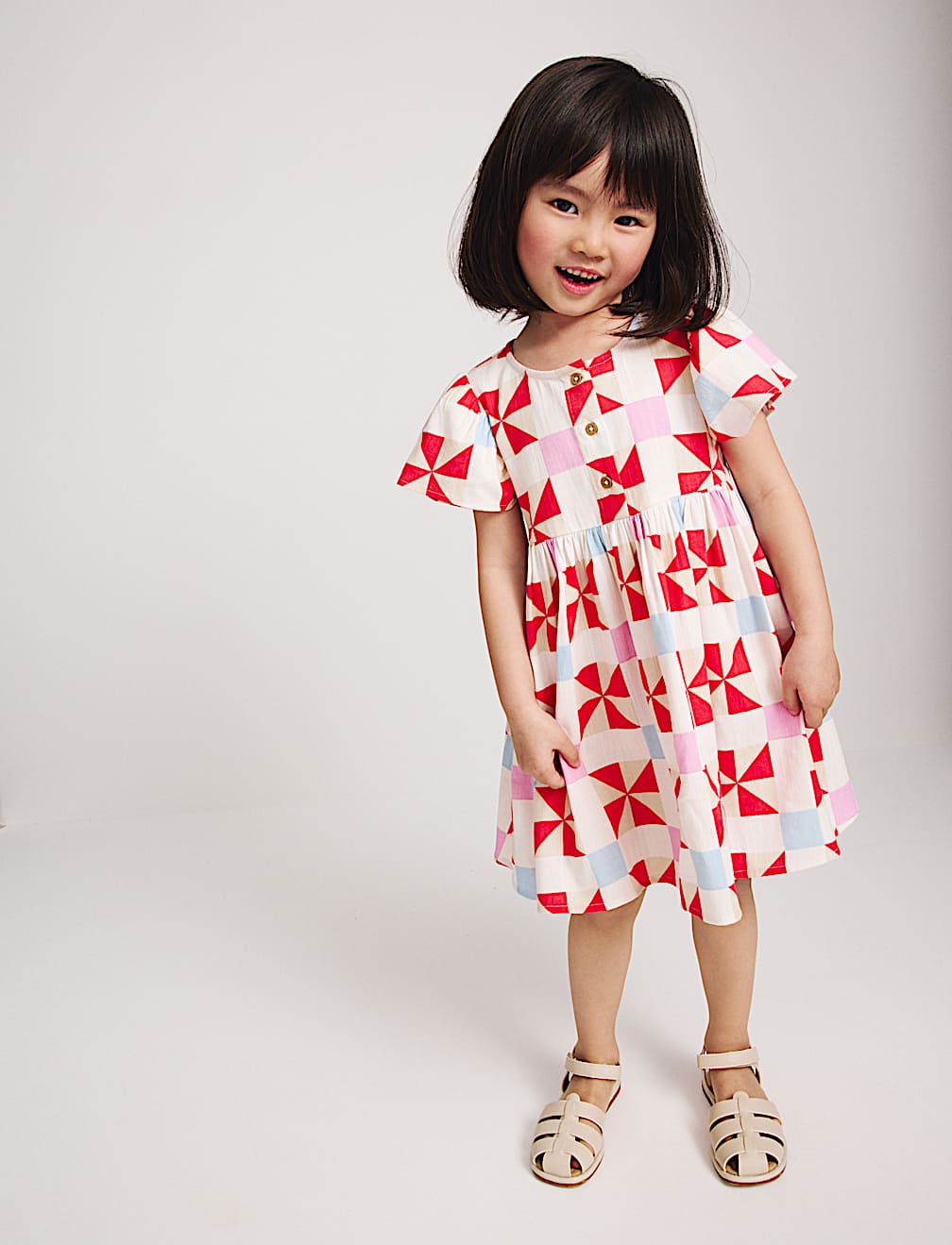 Cotton Rich Patchwork Dress (2-10 Yrs)