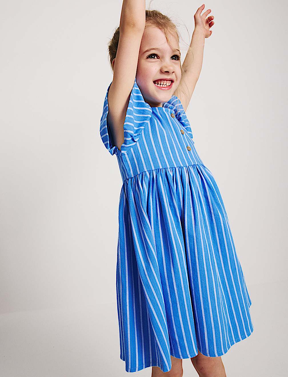 Pure Cotton Striped Dress (2-10 Yrs)