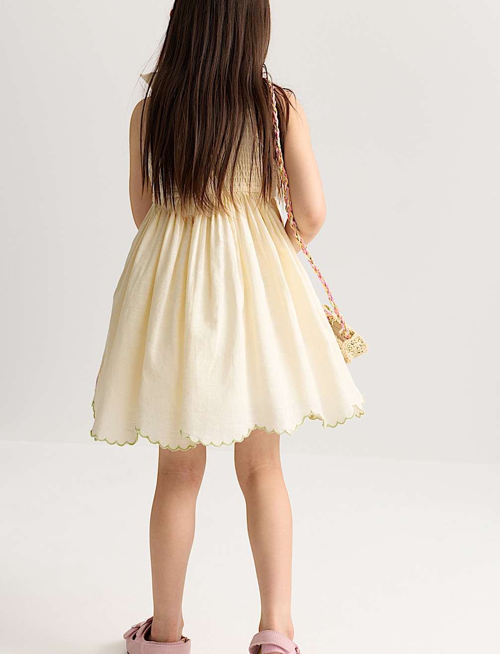 Pure Cotton Palm Tree Sleeveless Dress (2-10 Yrs)