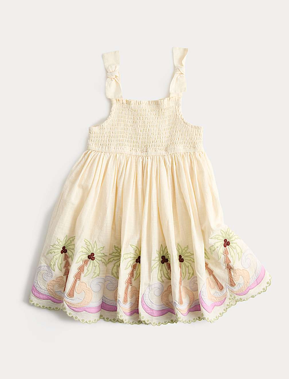 Pure Cotton Palm Tree Sleeveless Dress (2-10 Yrs)