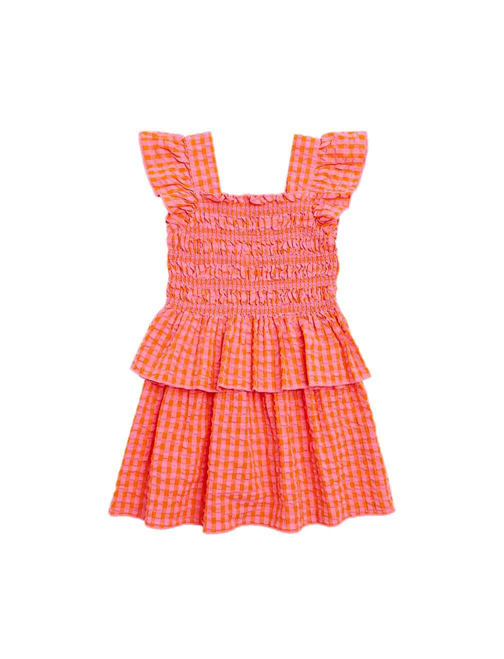 Pure Cotton Gingham Shirred Outfit (2-8 Yrs)
