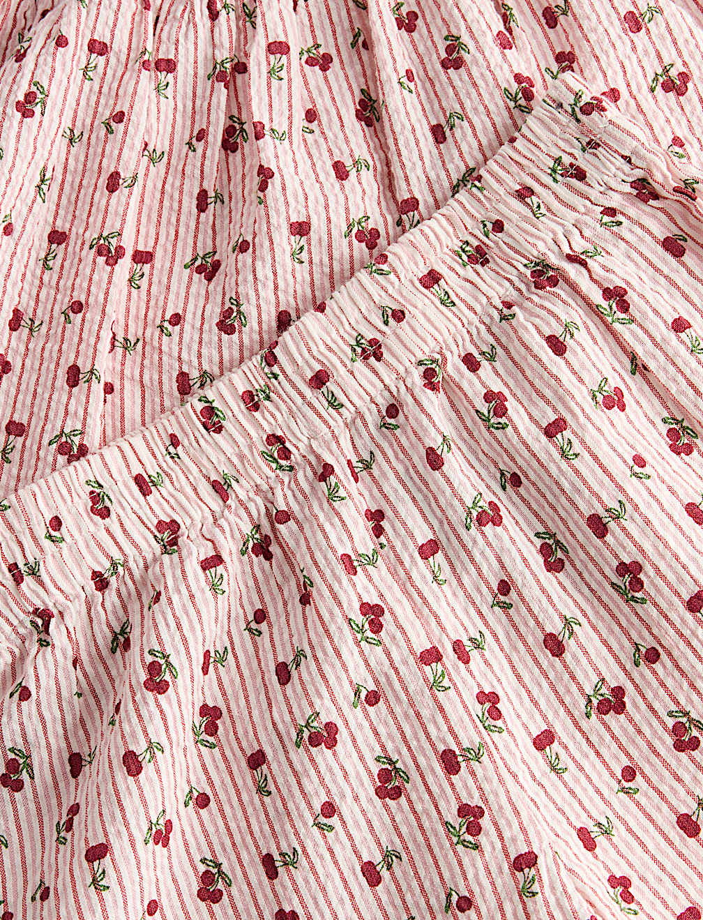 2 Piece Pure Cotton Cherry Striped Outfit (2-10 Yrs)