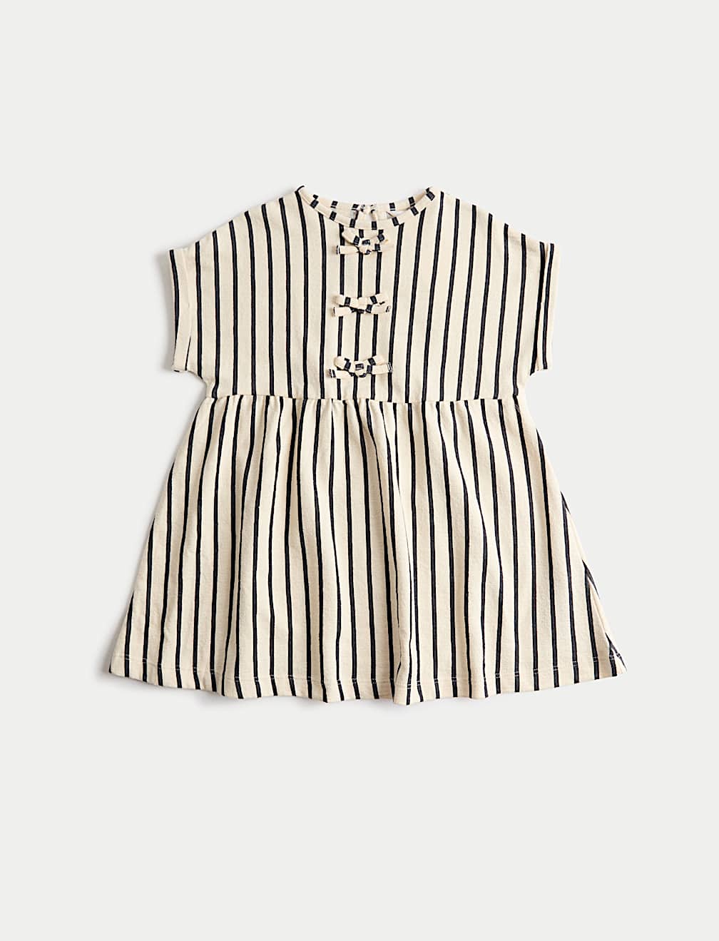 Pure Cotton Striped Bow Dress (2-8 Yrs)