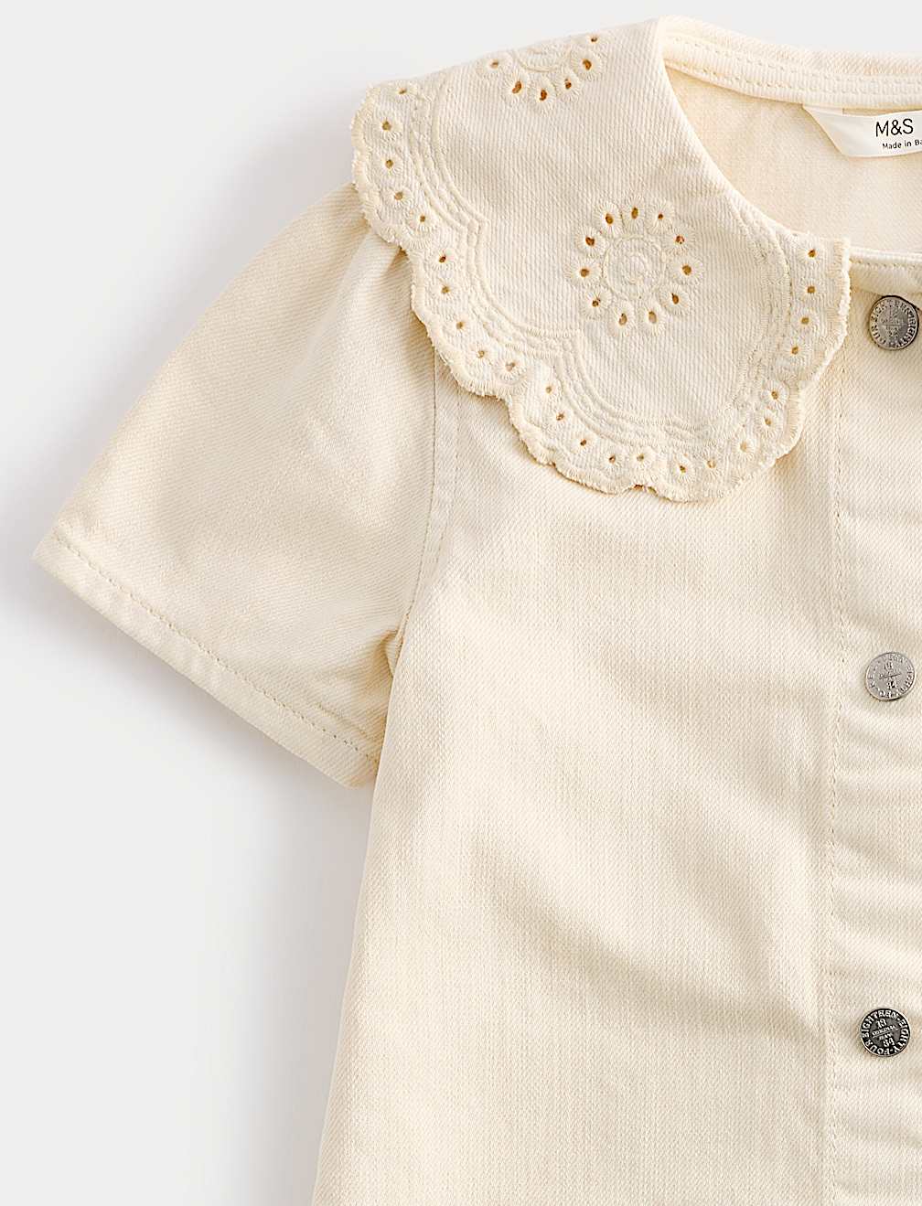 Cotton Rich Broderie Collar Dress (2-10 Yrs)