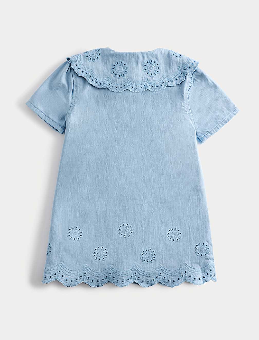 Cotton Rich Broderie Collar Dress (2-10 Yrs)
