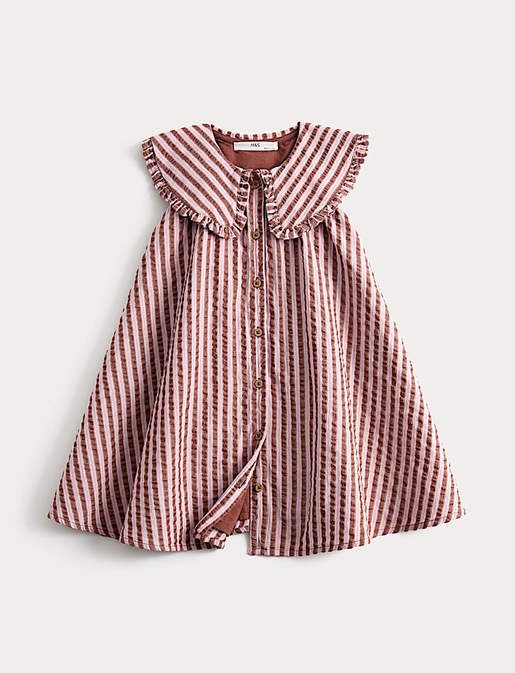 Pure Cotton Stripe Collared Dress (2-8 Yrs)