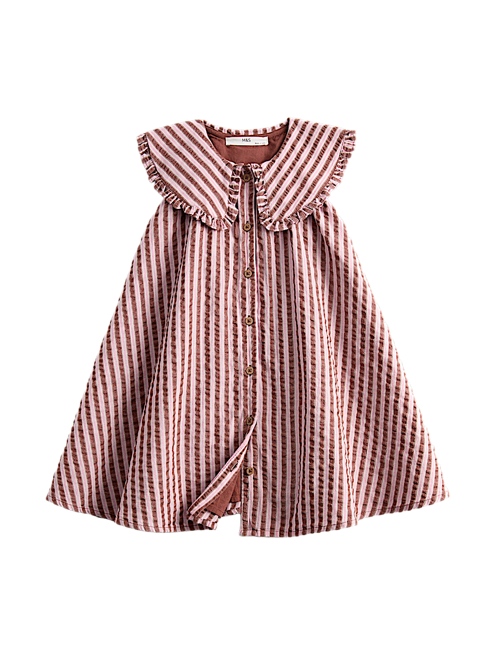 Pure Cotton Stripe Collared Dress (2-8 Yrs)