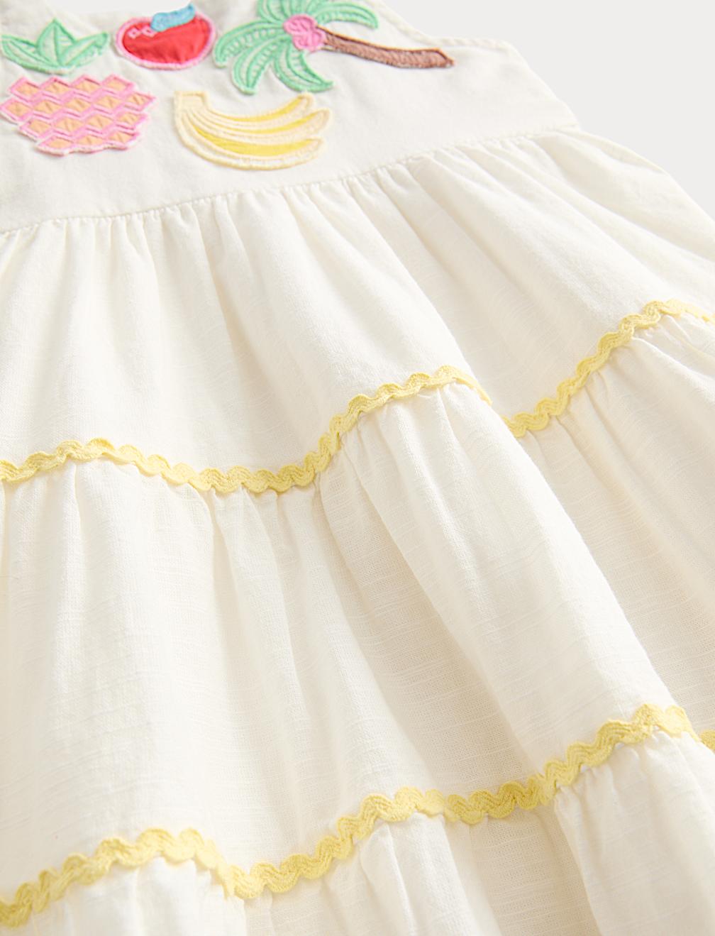 Pure Cotton Tropical Fruit Dress (2-10 Years)