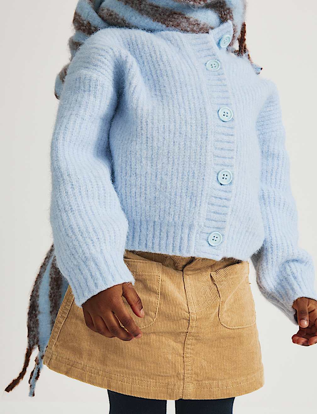 2 Piece Cotton Cord Mini Skirt with Tights (2-8 Yrs)