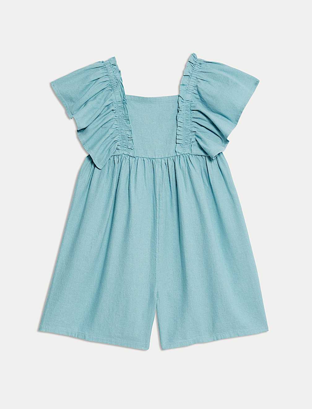 Linen Rich Frill Sleeve Playsuit (2-8 Yrs)