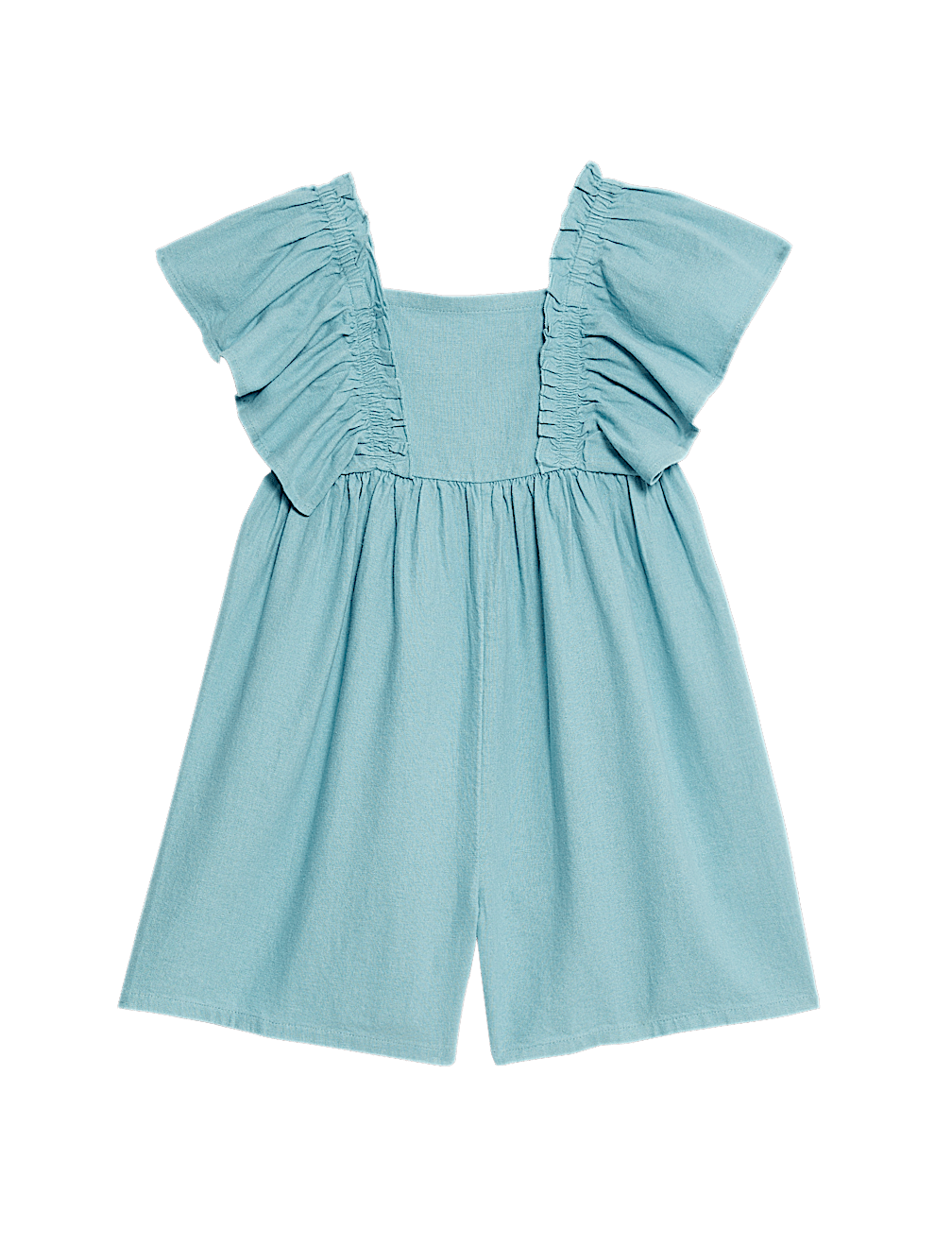 Linen Rich Frill Sleeve Playsuit (2-8 Yrs)