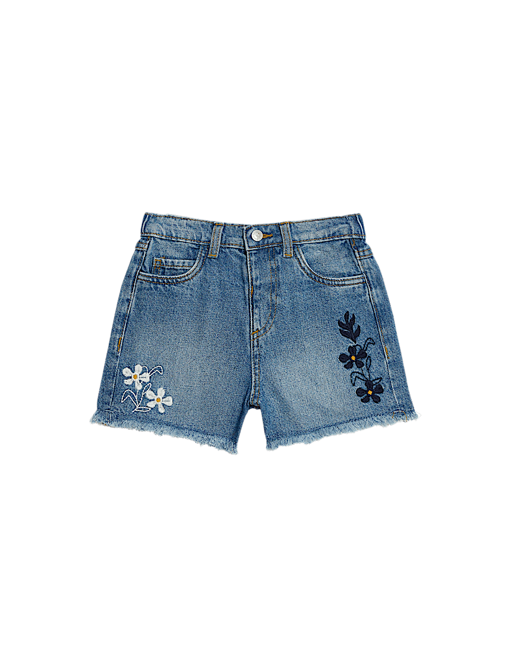 Denim Embroidered Shorts (2-8 Yrs)