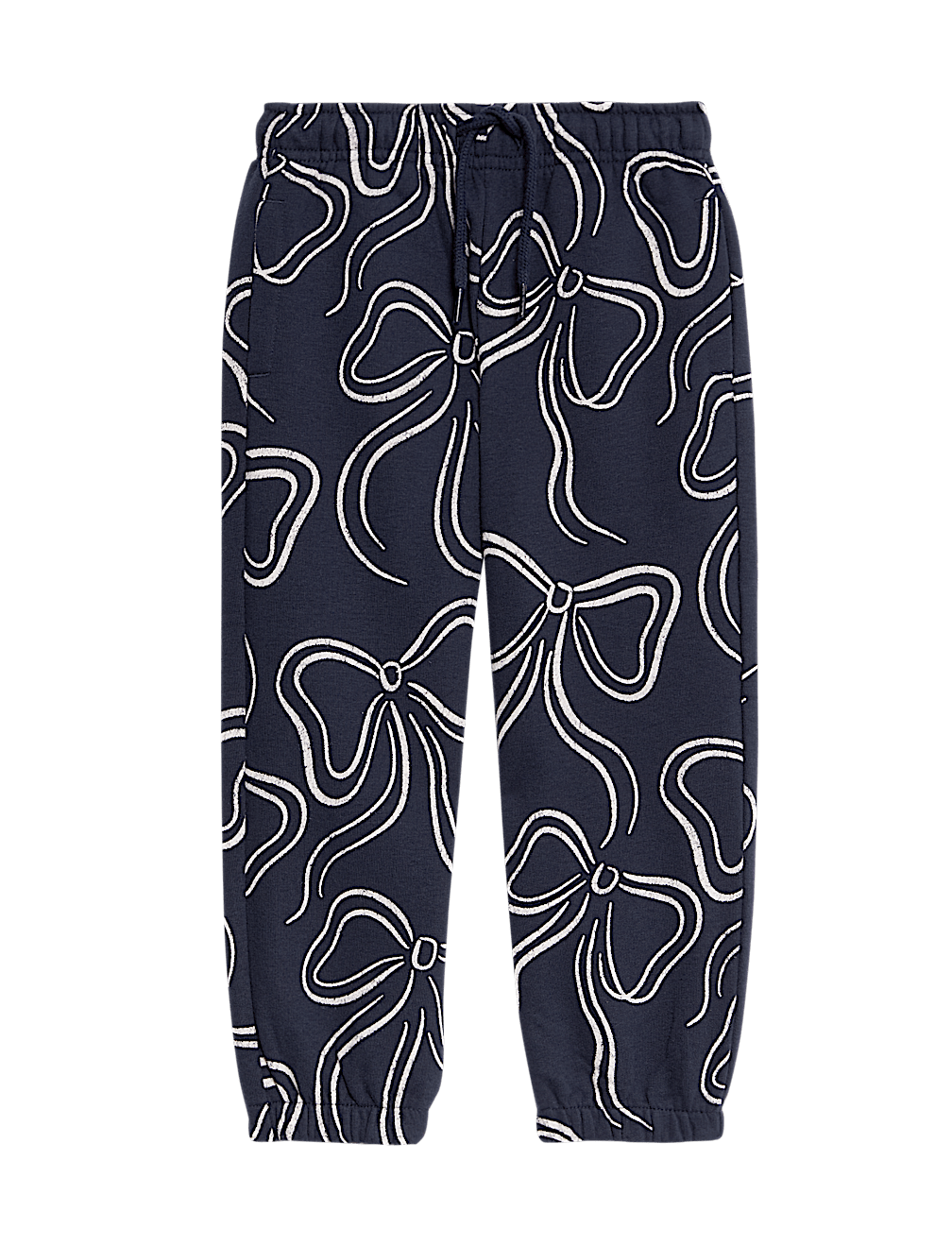 Cotton Rich Bow Print Joggers (2-8 Yrs)