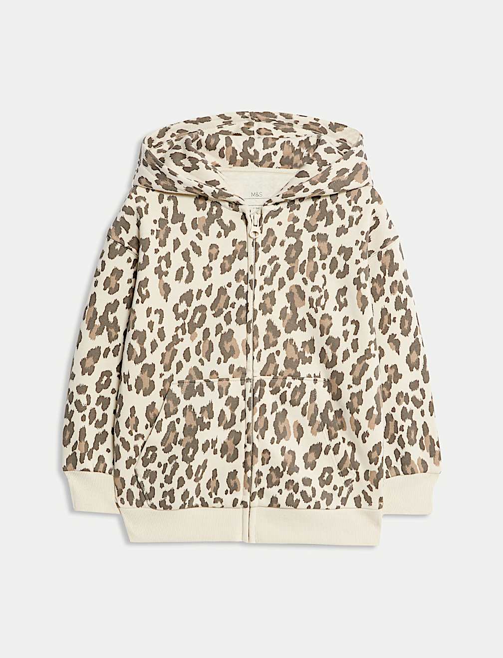 Cotton Rich Leopard Zip Hoodie (2-8 Yrs)
