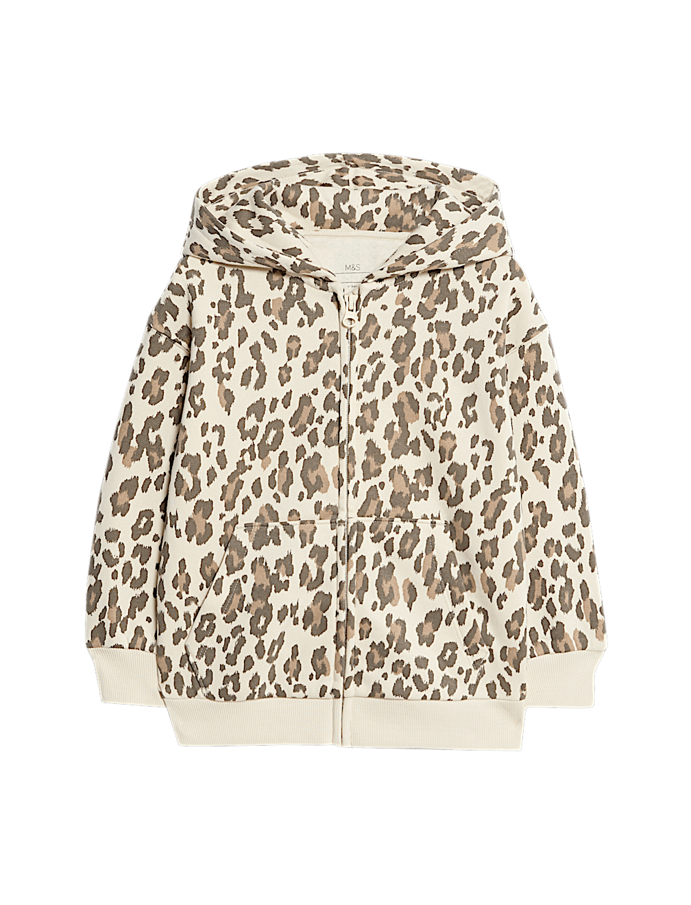 Cotton Rich Leopard Zip Hoodie (2-8 Yrs)