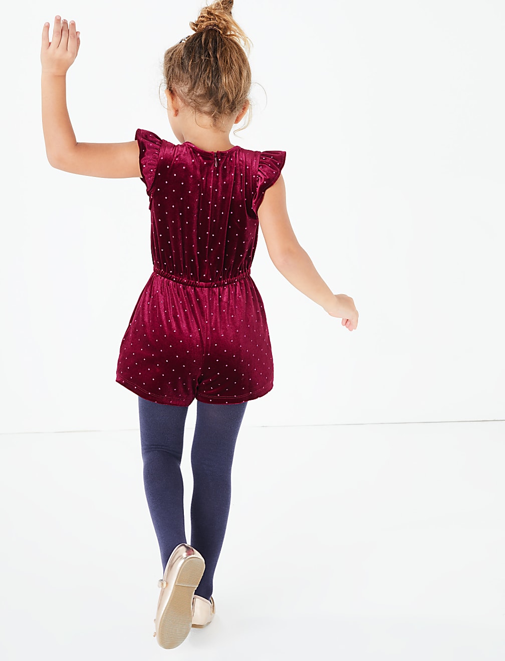 Glitter Spot Print Playsuit & Tights (3 Months - 7 Years)