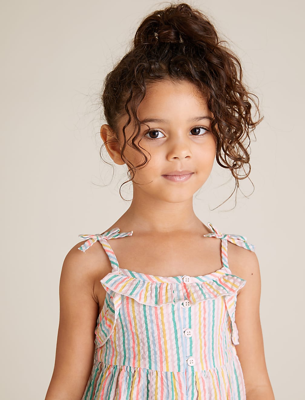 Cotton Rich Striped Playsuit (2-7 Years)
