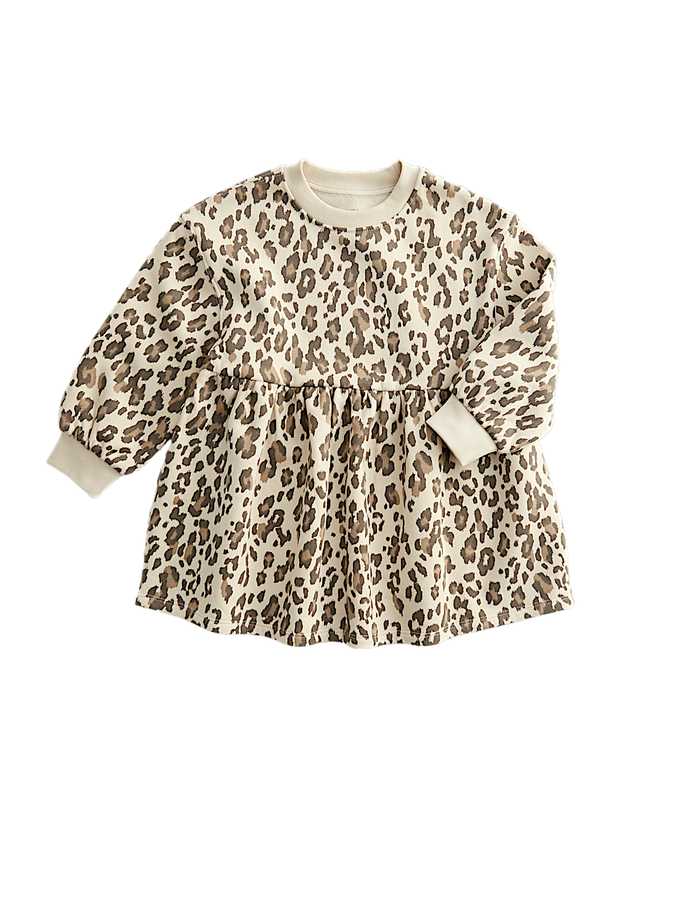 Cotton Rich Leopard Print Sweatshirt Dress (2-8 Yrs)