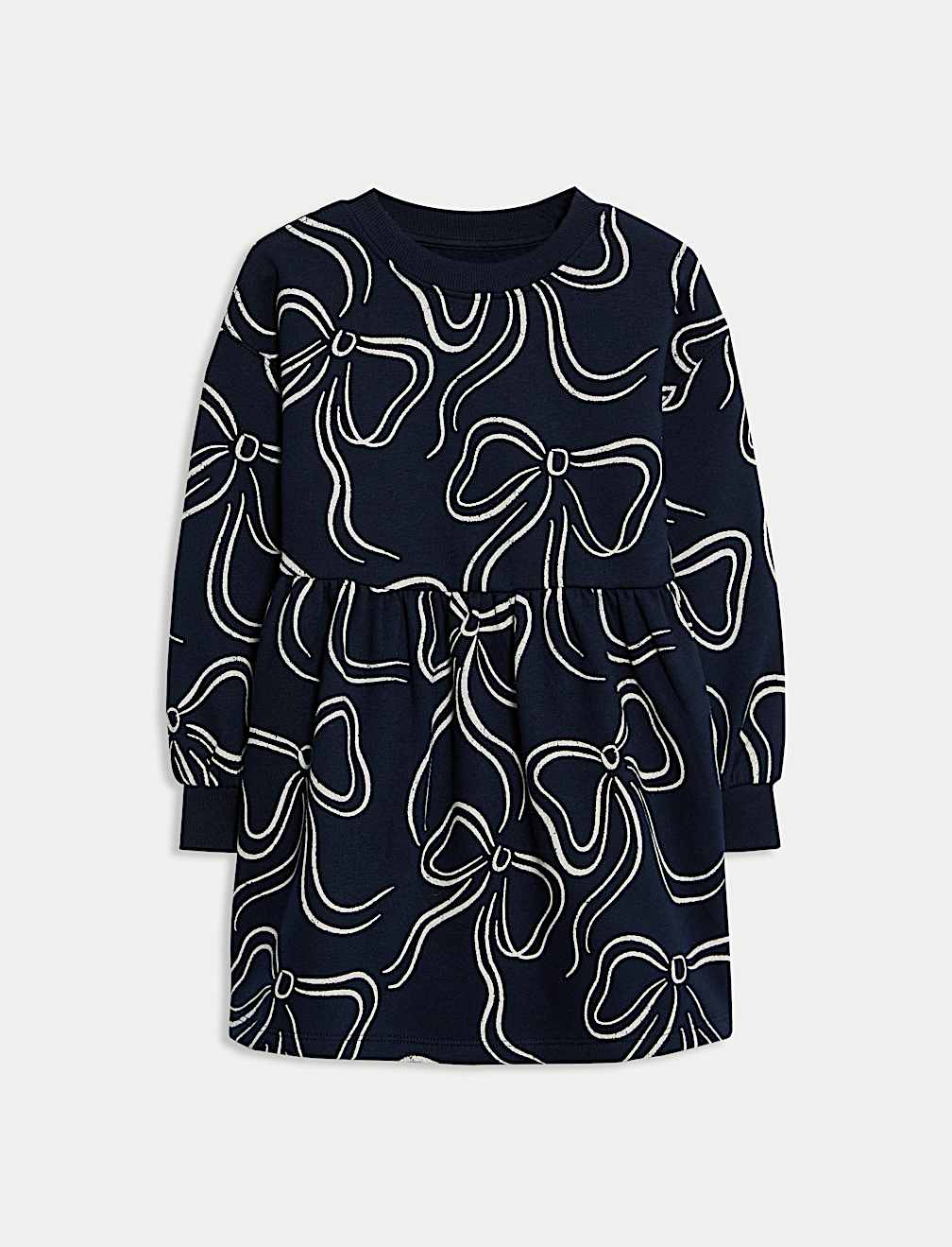 Cotton Rich Bow Print Dress (2-8 Yrs)